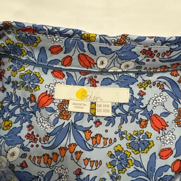 Boden Womens 10 Regular Ditsy Floral Contemporary Office Button Down Top Dainty - Picture 5 of 8